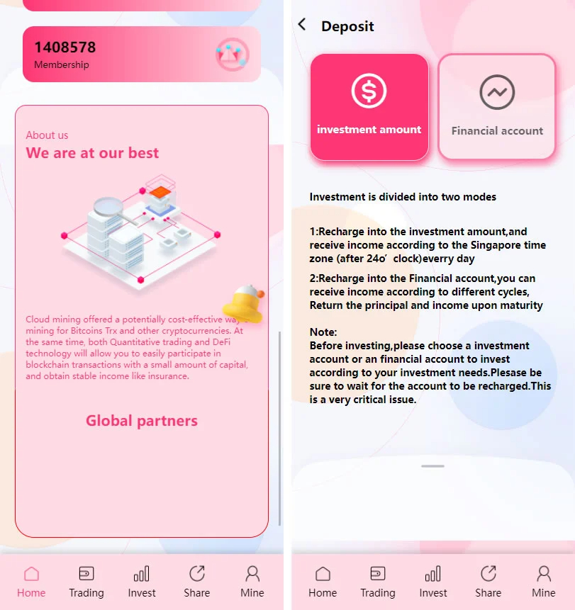价值500u的trx粉色UI多语言理财网站系统源码插图2 价值500u的trx粉色UI多语言理财网站系统源码插图2